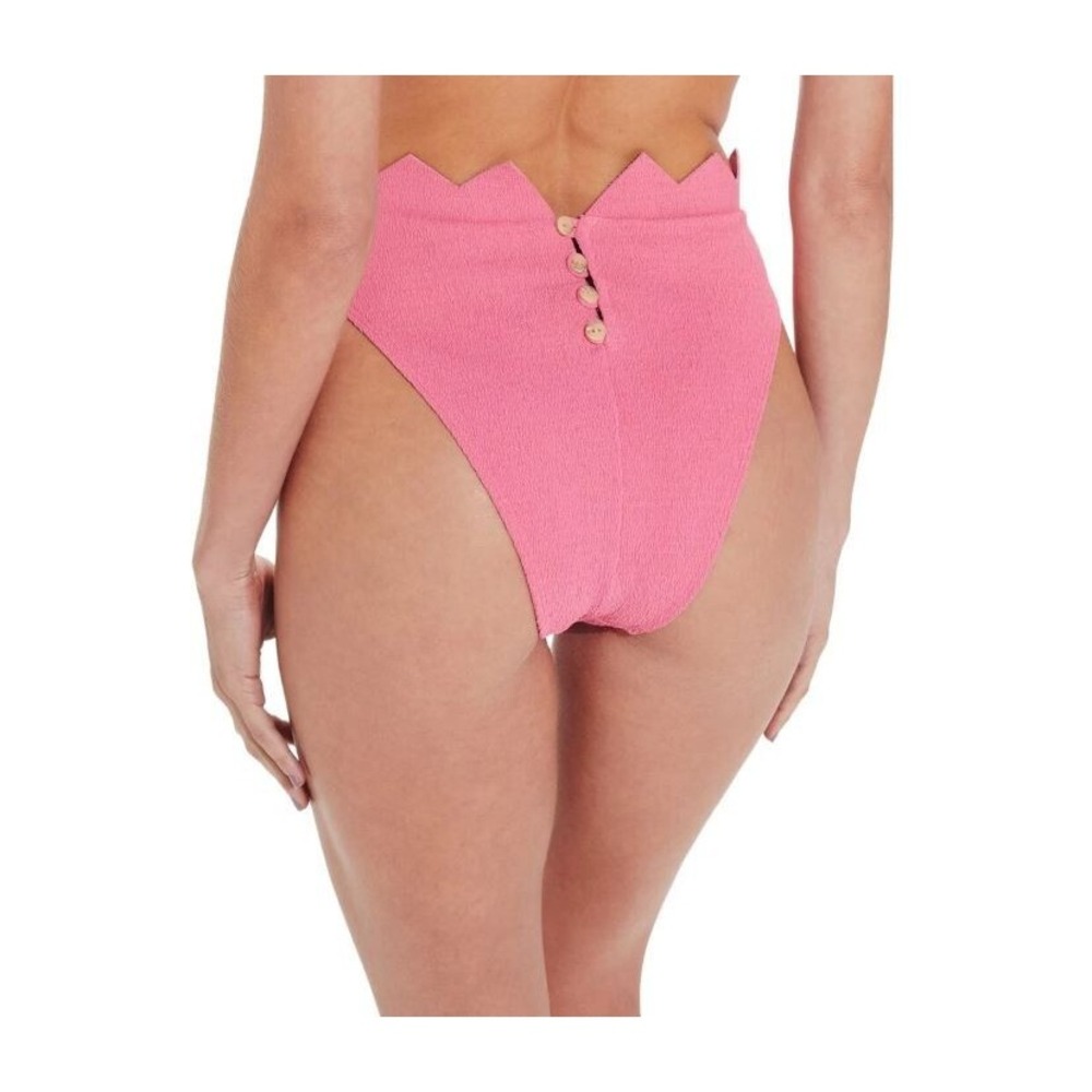 Vix Paula Hermanny Womens Bikini‎ Large Swim Pink Solid Imani Hot Pants $116 NEW